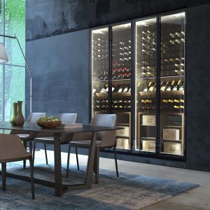 CUSTOM REFRIGERATED WINE CABINETS by Esigo srl | Product News List Wine Cabinet Design, Custom Wine Cabinet, Wine Storage Wall, Display Cabinet Modern, Glass Wine Cellar, Home Wine Cellars, Built In Cabinet, Wine Cellar Design, Hemma Diy