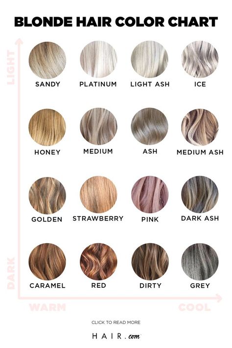 We have the ultimate blonde hair color chart for you. Check it out to see all the different shades! Hair Ombre Brown, Κούρεμα Bob, Blonde Hair Color Chart, Slavic Hair, Rose Blonde, Blonde Dreads, Kadeřnické Trendy, Beauty Blogs, Fall Hair Color Trends