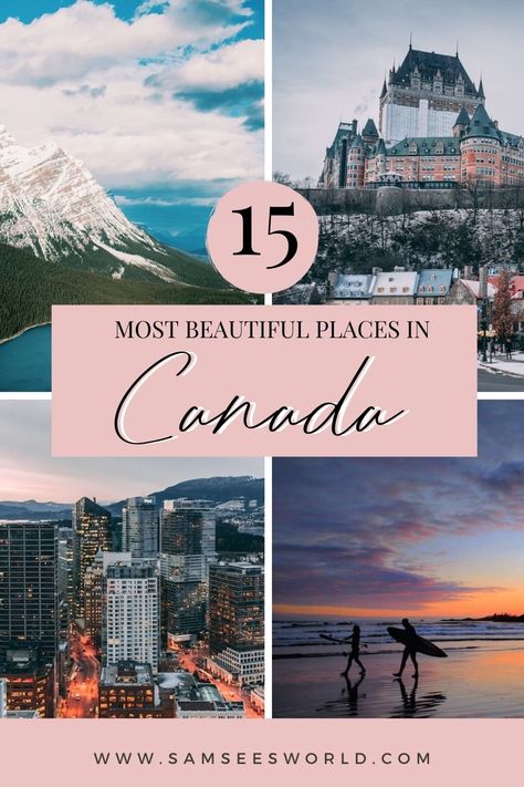 Canada is full of beautiful places to visit, from places flourishing with natural beauty, to big cities, to historic landmarks and more! If you are looking for the most beautiful places to visit in Canada, you have come to the right place. This post covers all the best and most beautiful destinations in Canada that you need to add to your travel bucket list today! Best Of Canada, Places To See In Canada, Vacation In Canada, Best Canada Vacation, Best Places In Canada To Visit, Canada Best Places To Visit, Bucket Places To Visit, Best Places To Travel In Canada, Places In Canada To Visit
