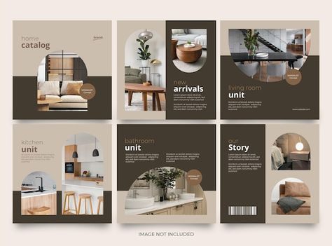 Home Decor Social Media Post Design, Interior Social Media Post, Luxury Catalogue, Furniture Instagram Post, Interior Design Layout, Promotion Design, Home Decor Catalogs, Luxury Beach House, Instagram Template Design