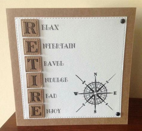 T T retirement with compas and Scrabble letters Cricut, Gift Ideas, Gifts, Scrabble Cards Ideas, Scrabble Cards, Scrabble Letters, Cards Ideas, Card Making, Notebook