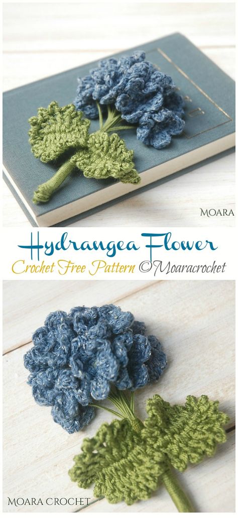 Hydrangea Flower Crochet Free Pattern - Crochet & Knitting Motif Kait, Crochet Garden, Daisy Duke, Crochet Flowers Easy, Yarn Flowers, Crochet Flowers Free Pattern, Crochet Bouquet, Crochet Vintage, Crochet Plant