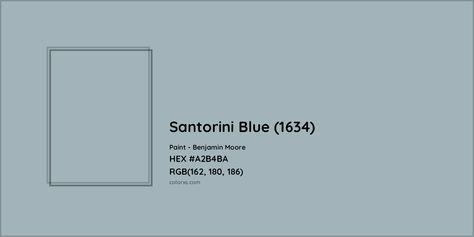 Benjamin Moore Santorini Blue Cabinets, Bm Santorini Blue, Santorini Blue Benjamin Moore, Benjamin Moore Santorini Blue, Blue Complementary Color, Benjamin Moore Bathroom, Munsell Color System, Coastal Paint Colors, Analogous Color Scheme