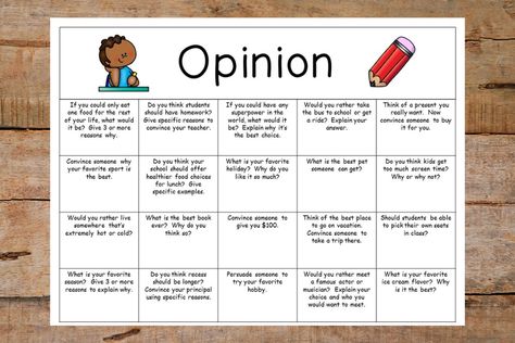 prompts-for-opinion-writing Opinion Writing Second Grade, Opinion Essay Topics, 3rd Grade Homework, Opinion Writing Topics, Opinion Prompts, Writing Homework, Fourth Grade Writing, Opinion Writing Prompts, Free Writing Prompts