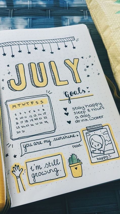 July bullet Journal Ideas Inspirasi Jurnal, Notesbog Design, Journal D'inspiration, Minimalist Bullet Journal, Organizator Grafic, Goals Bullet Journal, Bullet Journal 2019, Bullet Journal Paper, Bullet Journal Ideas