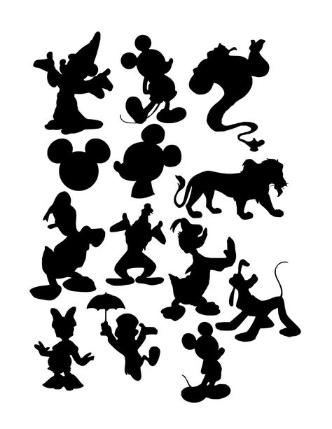 Excited to share the latest addition to my #etsy shop: disney svg, disney silhouette, mickey svg, donald svg, goofy svg, pluto svg, jiminy cricket svg, daisy svg, silhouette svg, genie svg file http://etsy.me/2jB2Qii Disney Character Silhouette Svg, Disney Silhouette Art Stencil, Pluto Silhouette, Genie Svg, Disney Character Silhouettes, Disney Silhouettes Svg, Silhouette Art Disney, Disney Characters Svg, Disney Characters Silhouettes