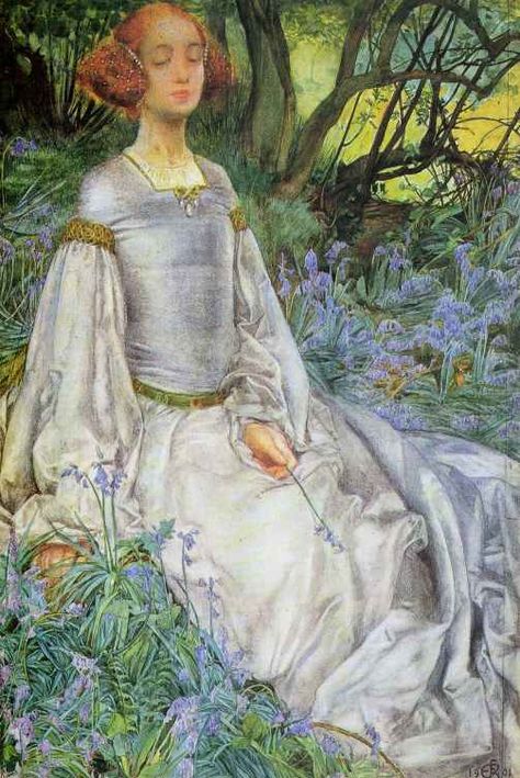 Eleanor Fortescue Brickdale Pre Raphaelite Brotherhood, Pre Raphaelite Art, John Everett Millais, Red Heads, Pretty Ring, English Artists, Pre Raphaelite, Fantasy Costumes, Wassily Kandinsky