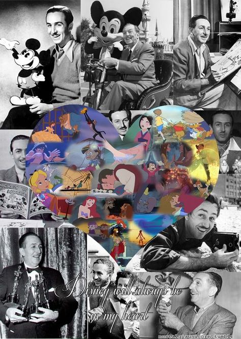 Walt Disney tribute collage. Disney Facts, Walter Elias Disney, Disney Pics, Disney Pop, Disney Collage, Morning Cartoon, Disney Life, Disney Theme Parks, Disney Family