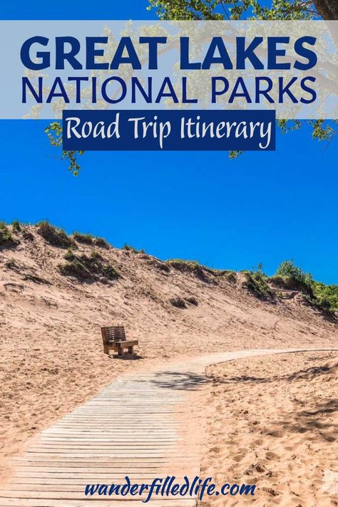 If you're looking to visit the Great Lakes national parks, our six-week itinerary takes you to all of the sites in Indiana, Ohio, Michigan plus a few more. #nationalparksroadtrip #ustravel #greatlakes #usnationalparks Michigan National Parks, Great Lakes Road Trip, Great Lakes Vacation, Michigan Lakes, Travel Indiana, Family Vacations Usa, Indiana Dunes State Park, Travel Michigan, Indiana Dunes National Park