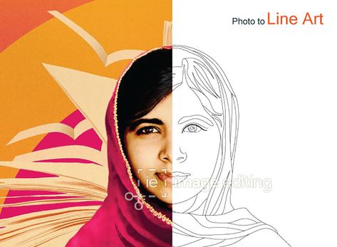 How To Turn Photo Into Illustration, Drawing To Sketch, Turn Photo Into Drawing, Line Art From Photo, Photo To Line Drawing, Line Art Photoshop, Needle Painting Embroidery, Photo To Stencil, Line Art Projects