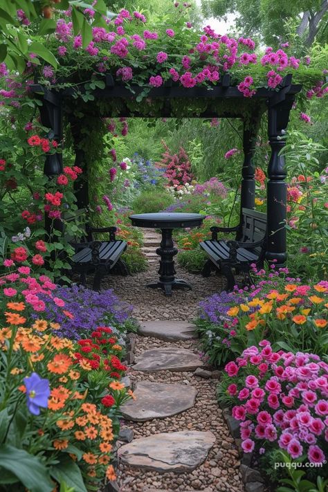 Backyard Garden Ideas for a Stunning Oasis - Puqqu Backyard Flowers Garden, Backyard Flowers, Cottage Garden Design, Unique Garden, Wildflower Garden, Pretty Gardens, Garden Oasis, Garden Pathway, Tea Garden