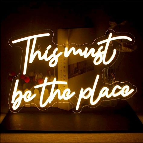 New Condition Originally $169- Offer Me! Other Lights Available! Trendy & Chic Neon Warm White Cursive Text "This Must Be The Place" Sign. Perfect Aesthetic For Wedding, Festival, Kitchen/Cafe/Restaurant, Dorm, Office/Work Space, Bed/Living Room, Photo Prop, Events & Birthday Party! Lightweight & Portable 16x9” 6 Ft Usb Cable High-Quality Materials: Neon Lights Use High-Quality Flexible Silicon Led Strips And Acrylic Panels. Advanced Electrode System Energy Saving- Low Energy Consumption Long Li Signs For Bedroom, Cursive Text, Led Wall Decor, Southwestern Home Decor, Holiday Room, Place Wedding, Floor Renovation, Dorm Wall Decor, Southwestern Home