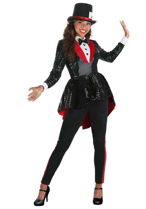 Magic Themed Costumes, Magician Costume Women, Magician Costume Female, Magician Outfit, Magician Costume, Ringmaster Costume, Coat Tails, Real Magic, Circus Costume