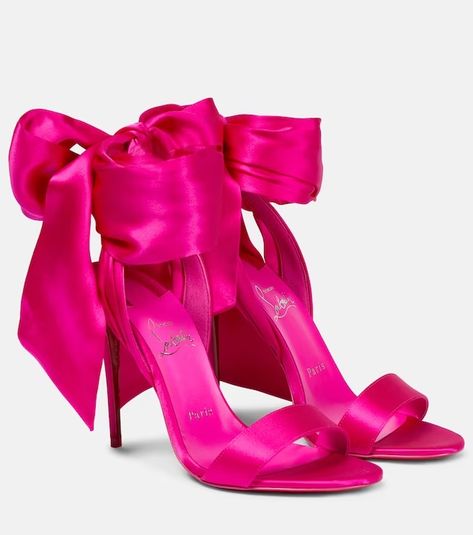 Christian Louboutin | Discover at Mytheresa Louboutin Online, Red Sole Shoes, Satin Sandals, Shoes Heels Classy, Rose Shoes, Red Louboutin, Louboutin Heels, Looks Plus Size, Girly Shoes