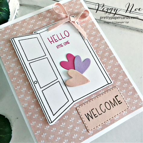 Welcome Greeting Cards Ideas, Welcome Back Cards Ideas, Warm Welcome Stampin Up Cards, Welcome Card Ideas, Welcome Home Cards, Welcome Cards, Welcome Baby Cards, Eid Mubarak Card, Diy Birthday Gifts For Friends