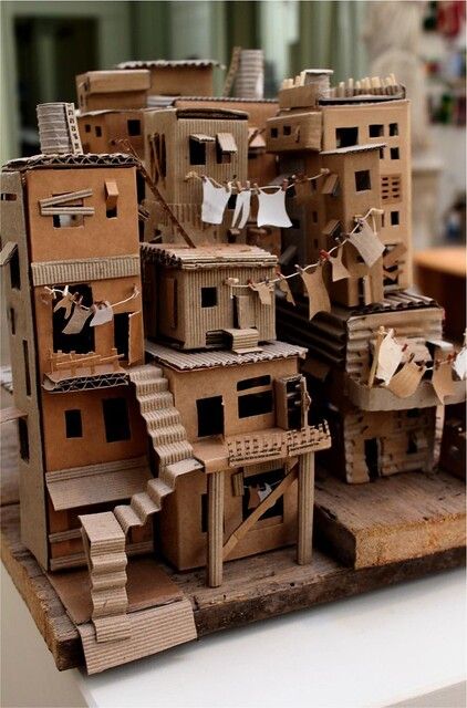 Mainan Diy, Templat Kotak, Cardboard City, Cardboard Sculpture, Cardboard House, Cardboard Art, Beginners Knitting, Miniature Houses, Paper Houses