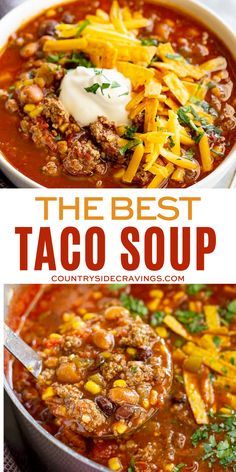 Best Taco Soup, Easy Taco Soup, Taco Soup Recipe, Fall Soup Recipes, Homemade Soup Recipe, Crockpot Soup Recipes, Easy Taco, Delicious Soup Recipes, Soup Recipes Slow Cooker