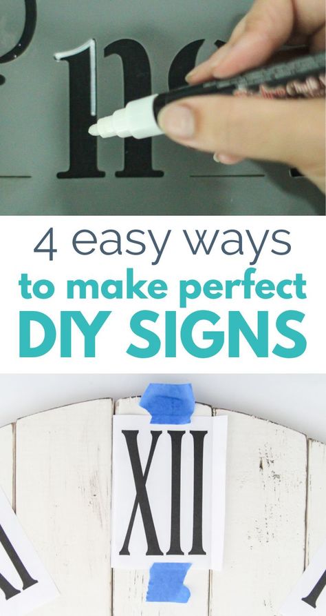 Stencil Letters On Wood, Painted Letters Diy, Diy Wood Letters, Painted Letters On Wood, Write On Wood, Sign Lettering Fonts, Farmhouse Signs Diy, Diy Vinyl Projects, Make Your Own Stencils