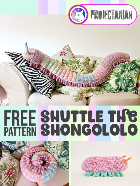 Shuttle The Shongololo, Trilobite Crochet Pattern, Giant Crochet Free Pattern, Cute Free Pattern Crochet, Weird Crochet Free Pattern, Tardigrade Crochet Pattern Free, Free Large Crochet Patterns, New Sew Crochet Patterns, Free Weird Crochet Patterns