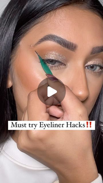 Rashna Kutwaroo on Instagram: "Which eyeliner hack would you like to try? If you’ve tried both which one is your favourite?! Let me know🤍
.
.
#eyeliner #wingedliner #wingedeyeliner #eyelinerhacks #eyelinerhack #easyliner #eyelinerideas #wingedeyeliner #linerhacks #makeupforbeginners #makeuptips #makeuphacks #makeuptricks" Eyeliner For Big Eyes Simple, Eyeliner Upturned Eyes, Easy Liner Winged Eye, Simple Cat Eyeliner, How To Make Cat Eyes With Eyeliner, Different Winged Eyeliner Styles, Permanent Winged Eyeliner, Eyeliner Application Tips, Eyeliner Tape Hack