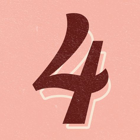 Number four sign symbol icon transparent psd | free image by rawpixel.com / jingpixar Numeros Aesthetic, Maroon Color Background, 70s Lettering, 70s Font, Number Icons, Numbers Typography, Cool Wallpapers Backgrounds, Alice In Wonderland Illustrations, 4 Number