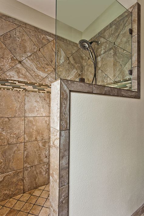 That's right....if you have a standard tub you can replace it with a walk-in open shower just as we did in this bathroom. The original cabinets were used but the counter tops were updated with beautiful granite. Replace Tub With Shower, Walk In Bathroom Showers, Walkin Shower, Tub To Shower Remodel, Tub To Shower Conversion, Shower Remodel Diy, Shower Conversion, Doorless Shower, Open Showers