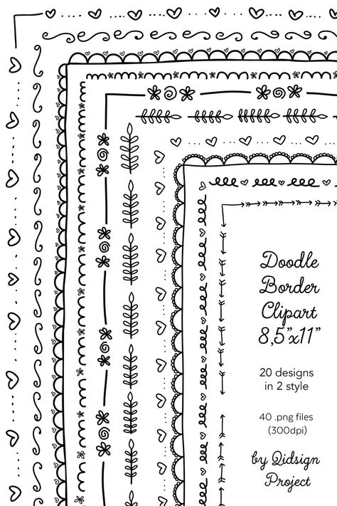 Journal Beginner, Hand Drawn Borders, Drawn Borders, Letter Frame, Hand Drawn Border, Frame Cute, Journal 2023, Cute Border, Journal Elements