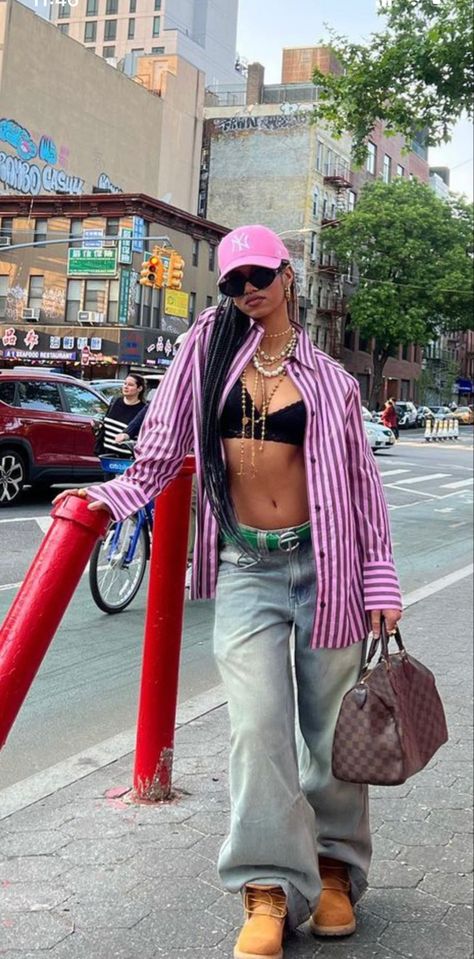 Aliyah Outfits 90s Aesthetic, Masculine Outfits For Women Y2k, Pride Outfit Ideas Masc, Streetwear Business Casual Women, Vintage Women Outfits, Gangster Outfits For Women, Brown And Tan Outfits, Spiritual Aesthetic Outfit, Summer Streetwear Fashion Women