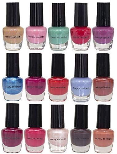 Amazon.com: Beauty Concepts Nail Polish Set - Set of 15 Mini Cool Nail Polish Colors, Quick Dry Nail Polish: Health & Personal Care Red Nail Art Designs, Easy Nail Designs, Quick Dry Nail Polish, Mint Nails, Fancy Nail Art, Cruelty Free Nail Polish, Fall Nail Polish, Dry Nails Quick, Fall Nail Trends