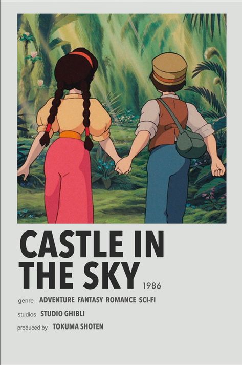 Castle In The Sky Poster Studio Ghibli, Castle In The Sky Movie Poster, Castle In The Sky Minimalist Poster, Castle Of The Sky, Studio Ghibli Polaroid Poster, Alternative Minimalist Album Covers Studio Ghibli, Studio Ghibli Poster Minimalist, Ghibli Movies Poster, Ghibli Poster Prints