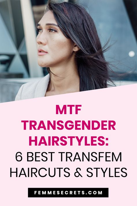 In search of the perfect MTF transgender hairstyles? Discover the six top haircut and style choices for trans women and crossdressers. Mtf Haircuts, Transgender Haircuts, Transgender Tattoo Ideas, Trans Inspiration, Enby Style, Haircut And Style, Haircuts Styles, Transgender Tips, Long Hair Cuts
