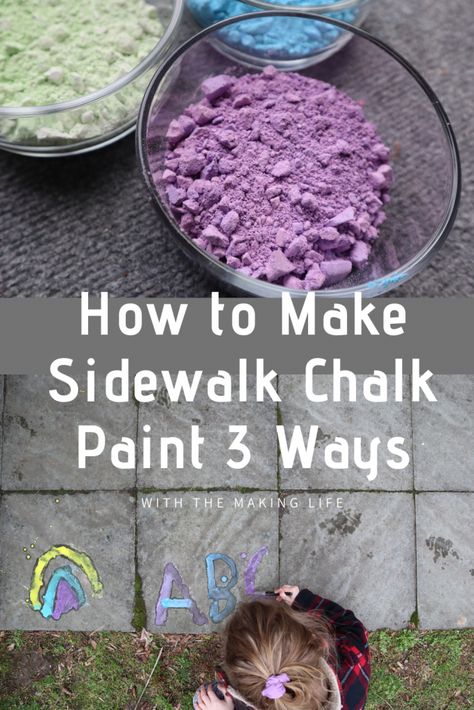 Chalk Paint Recipes, Driveway Chalk, Driveway Paint, Homemade Sidewalk Chalk, Chalk Activities, Diy Chalk Paint Recipe, Sidewalk Chalk Paint, Sidewalk Paint, Make Chalk Paint