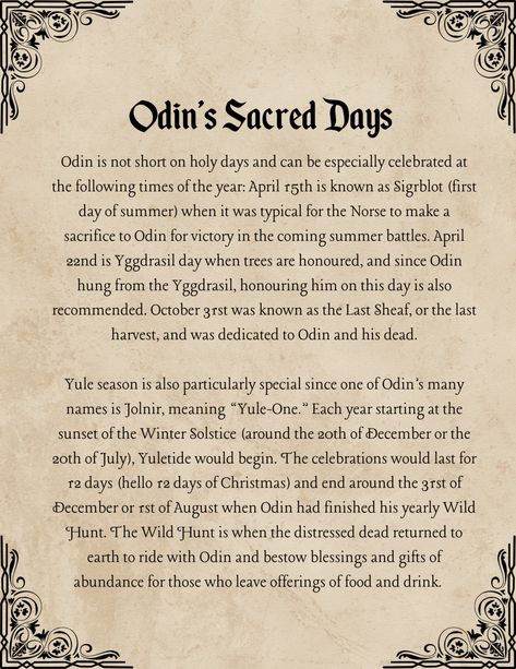 Odins Days Offerings To Odin, Nordic Witchcraft, Native Spirituality, Norse Paganism, Grimoire Pages, Witch Quotes, Spell Books, Odin God, Viking Wedding