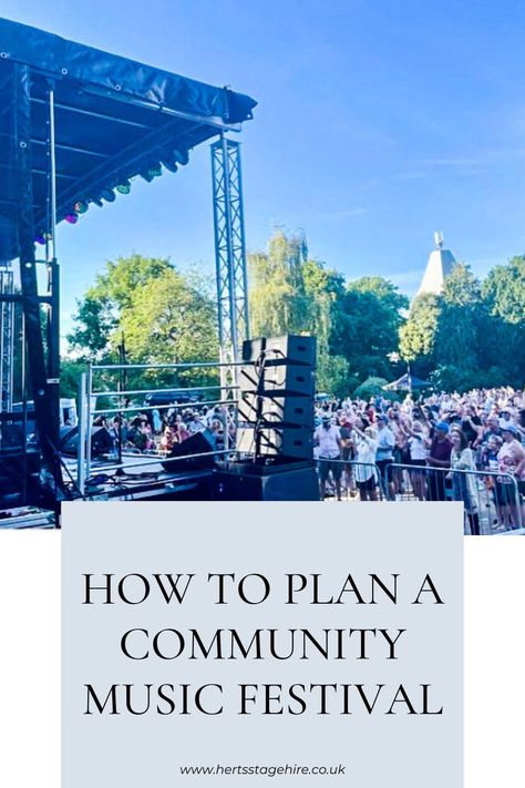 A side view of a stage in the summer with a band playing and a large audience watching. Small Town Festival Ideas, 2024 Manifestations, Festival Planning, Summer Music Festival, Summer Music Festivals, Outdoor Music, Great Music, Local Music, Outdoor Concert