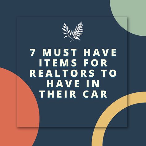 7 must have items for realtors to have in their car Realtor Car Organization, Realtor Car Kit, Realtor Must Haves, Realtor Ideas, Car Seat Organizer, Car Essentials, Trash Can For Car, Car Smell, Car Trash