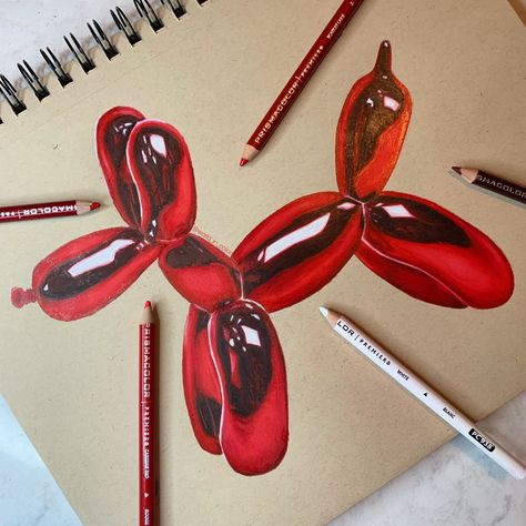 Balloon animal drawing by @world_in_colorr using colored pencils. #prismacolor #artist #art #coloredpencil #balloon Balloon Animal Drawing, Colored Pencil Artwork Ideas, Prismacolor Drawing, Hijau Mint, Desen Realist, Prismacolor Art, Realistic Pencil Drawings, Colored Pencil Artwork, Animal Drawing