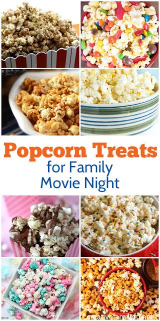 Make family movie night more special by making one of these sweet or savory popcorn treats. You'll definitely find one your whole family will love. Savory Popcorn, Chex Mix Puppy Chow, Movie Night Food, Banana Split Dessert, Popcorn Treats, Movie Night Snacks, Night Food, Popcorn Recipes, Family Movie