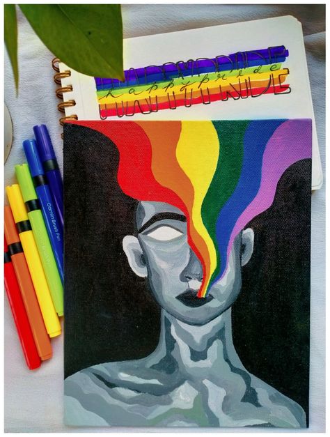 Tela, Lgbtq Pride Painting Ideas, Lgbtq Painting Ideas, Lgbtq Paintings Canvas, Lgbtq Drawing Ideas, Lgbtq Art Painting, Pride Paintings Ideas, Lgbtq Artwork, Lgbtq Drawings