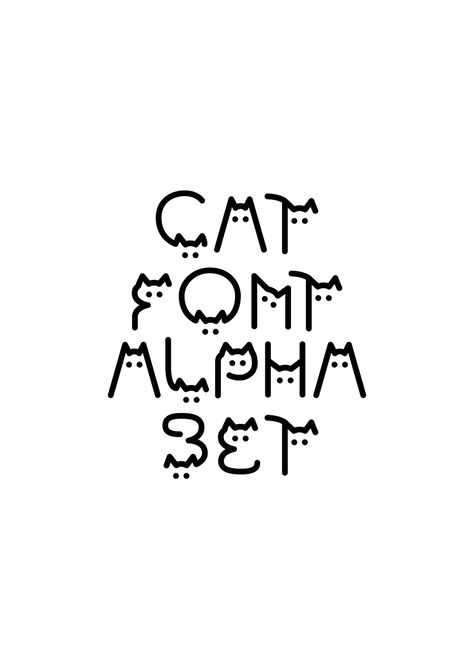 CAT font alphabet on Behance Dr Seuss Font, Vegan Branding, Cat Typography, Cat Font, College Letters, Cat Text, Word Cat, Decorative Fonts, 3d Type