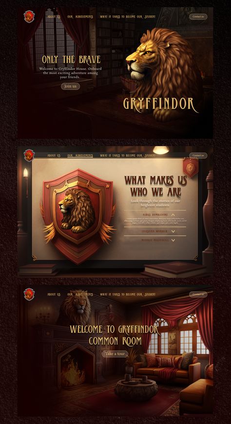 Harry Potter Website Design, Creative Web Design Layout, Harry Potter Website, Creative Landing Page, Harry Potter Design, Presentation Slides Design, Presentation Design Layout, Slides Design, Creative Infographic