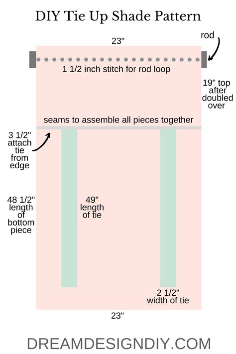 Buying ready made window treatments can be expensive. Make these DIY tie up shades and custom make them to fit any window. These shades are easy to make and forgiving for the beginning sewer, needing only a straight seam. #windowtreatments #tieupshades #diy #sewing #farmhouse #curtains Diy Roman Curtains How To Make, Couture, Tela, Roll Up Door Shade Diy, Roll Up Window Shades Diy, Diy Roll Up Shade, Diy Tie Up Shade, Tie Up Blinds, Roll Up Curtains Diy How To Make