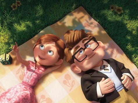 Up (2009) Disney Movie Up, Up Carl And Ellie, Easy Couple Halloween Costumes, Carl Y Ellie, Up 2009, Up Pixar, Up Animation, Disney Up, Romantic Films