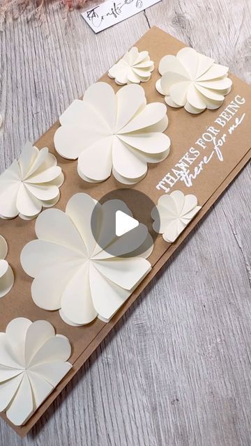 Katharina Tarta Crafts on Instagram: "🌸 Ok how cute are these paper flowers? 😍 Granted, they take some time to make, but with the trick I showed you at the start of the video, you save a lot of time punching out hearts 😁 You could also use some enamel dots as flower centres, I just didn’t have any at hand 😅🙈 (at least not in the colour I envisioned. But I guess that’s just a papercrafters burden 😅)  Anyway, I hope you like this diy paper flower idea and the card I made with it 😊🌸  Ad: The Stamps I used are from the set ‚Honesty‘ for Adventures - in ink - from @craftstashcouk  and so is this awesome Guillotine paper cutter.   #craftinspiration #handmadecards #diy #papercrafting" Diy Cards Handmade Anniversary, Best Friend Diy Birthday Card, Diy Cards For Men Birthday, Thank You Card Design Handmade, Wedding Diy Cards, Homemade Wedding Cards Diy, Quick Handmade Cards, Simple Greeting Card Ideas, Handmade Thank You Card