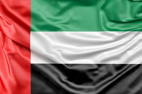 Flag of united arab emirates Free Photo | Premium Photo #Freepik #photo #background #green #green-background #red Satin Illustration, Emirates Flag, Uae Flag, Flag Photo, Wedding Vector, Texture Background, Photo Editing Software, Instagram Highlight Icons, Arab Emirates