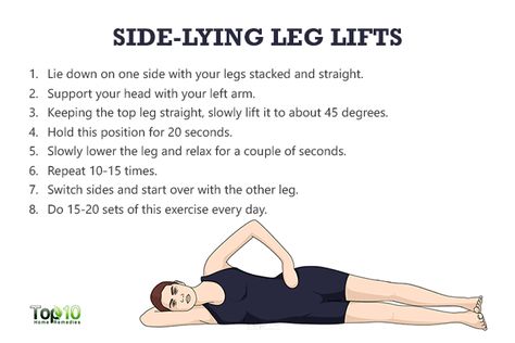 side lying leg lifts Strengthen Your Knees, Healthy Knees, Stiff Knee, Leg Lifts Workout, Lying Leg Lifts, Quads And Hamstrings, Top 10 Home Remedies, Knee Stretches, Gluteus Medius