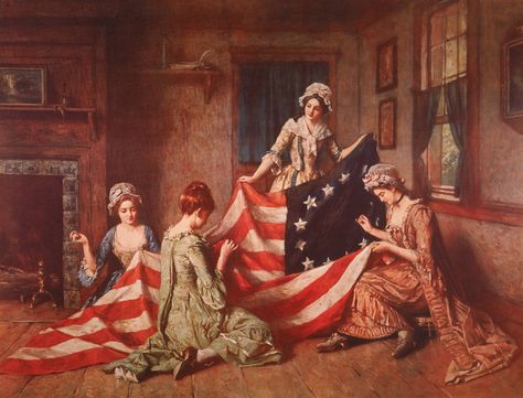 And if you think that Betsy Ross sewed the first American flag at the request of George Washington, you are wrong and wrong. Sewing Machine History, Prayers For America, First American Flag, Patriotic Images, Star Flag, Betsy Ross, The First Americans, Women Names, Stars And Stripes