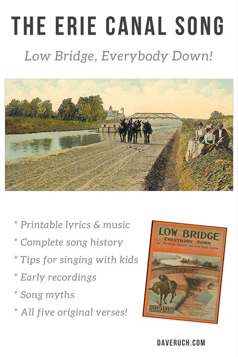 "15 Miles on the Erie Canal," "Low Bridge, Everybody Down," "A Mule Named Sal" - call it what you will, this beloved song continues to delight all ages. Here's the real story, along with all five original verses, early recordings, and tips for teachers. Social Studies, Tips For Teachers, Erie Canal, Arts Integration, Lyrics Music, Music History, Wild And Free, The Song, Travel Journal