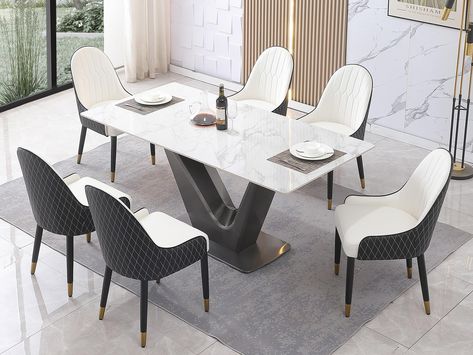 Tavolina Buke, Trending Dining Tables, Dining Table Base Design, Dining Table Design Modern Luxury, Steel Dining Table Design, Dining Table Chairs Design, Dinning Area Design Modern, Luxury Dinner Table, Dining Table Ideas Modern