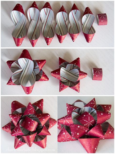 7 DIY Bows to Make with Leftover Wrapping Paper - Twelve Days of Christmas Julkransar Diy, Wrapping Paper Bows, Simpul Pita, Christmas Bows Diy, Buat Pita, Gifts Wrapping Diy, Paper Bow, Kraf Diy, Diy Bows