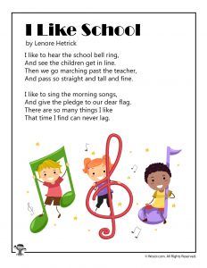 9 School Poems for Kids I Like School Poem, Poem Recitation For Grade 2, English Poem For Class 1, My School Poem, English Rhymes For Class 1, English Recitation Poems For Class 1, Poem For Kids In English, Poem On School, English Poems For Recitation